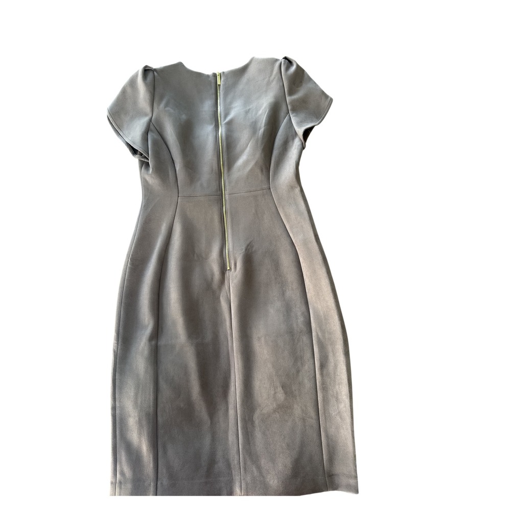 Calvin‎ Klein Tulip Faux Suede Sheath Dress Cap Sleeve - Picture 7 of 7